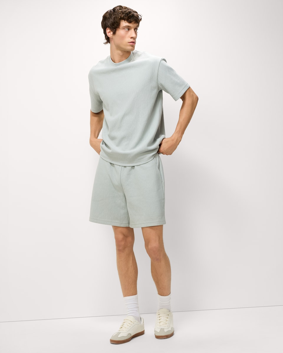 image 1 of F&F Crinkle Textured Shorts in Green