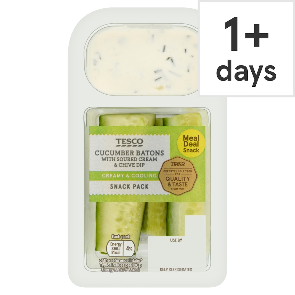 Tesco Cucumber With Soured Cream & Chive Dip 120g 