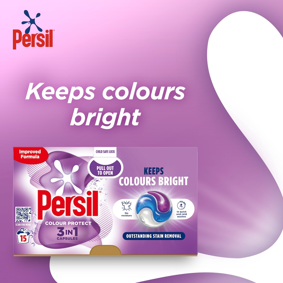 image 1 of Persil 3 in 1 Colour Protect Laundry Detergent Capsules 15 Washes 316.5g