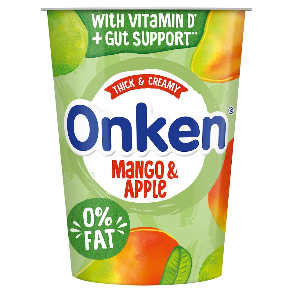 Onken 0% Fat Mango & Apple Yogurt 450G