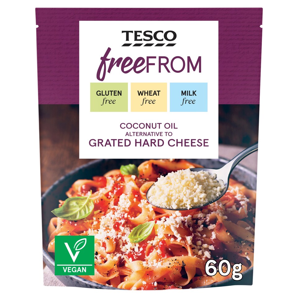 Tesco Free From Coconut Oil Alternative To Italian Hard Cheese 60G