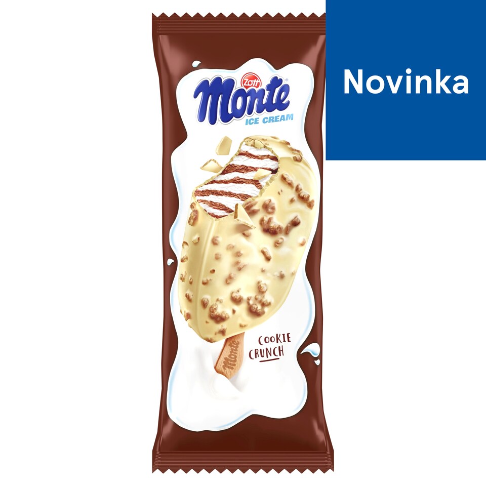Zott Monte Cream and Milk Chocolate Ice Cream with Hazelnuts in White Chocolate 90 ml