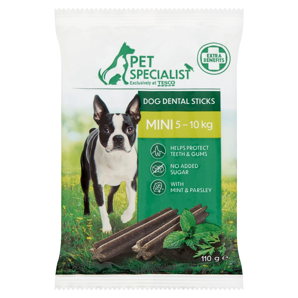 Pet Specialist fogápoló rágórúd mentával és petrezselyemmel kistestű kutyák számára 110 g