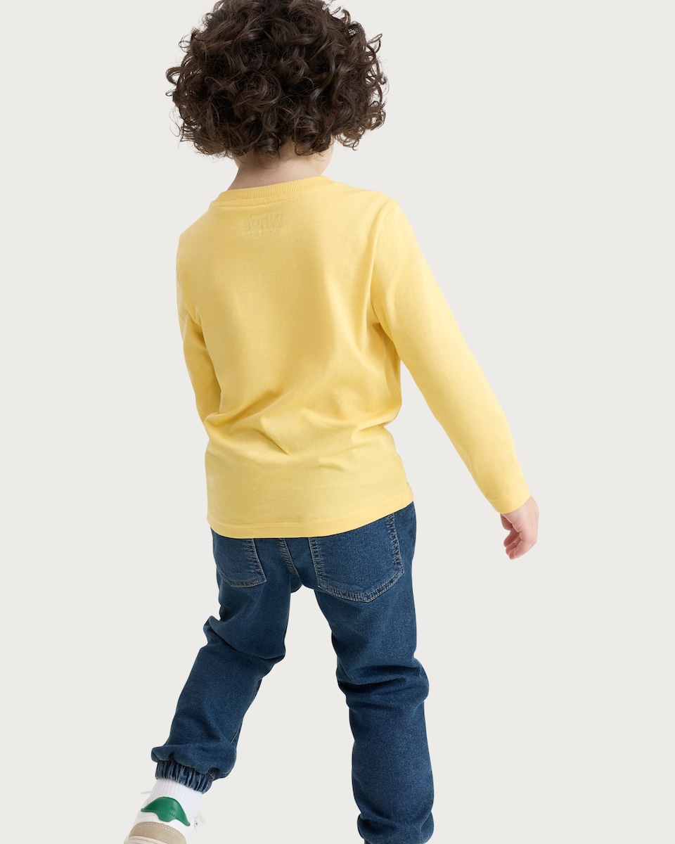 image 1 of Who's In Your Book? Monster Long Sleeved Top in Yellow