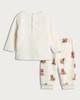 image 2 of F&F Baby Fleece Curtis Dog Motif Pyjamas in White