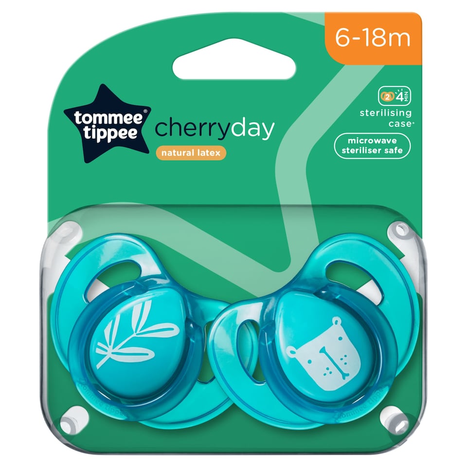 image 1 of Tommee Tippee Every Day Essential Natural Latex Soothers, 6-18m, Pack of 2