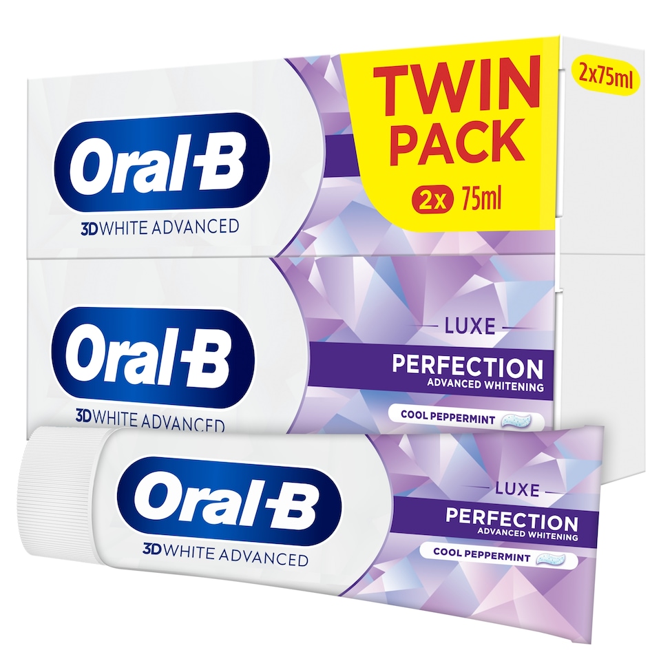 image 1 of Oral-B 3D White Advanced Luxe Perfection Toothpaste Twin Pack 2x75ml