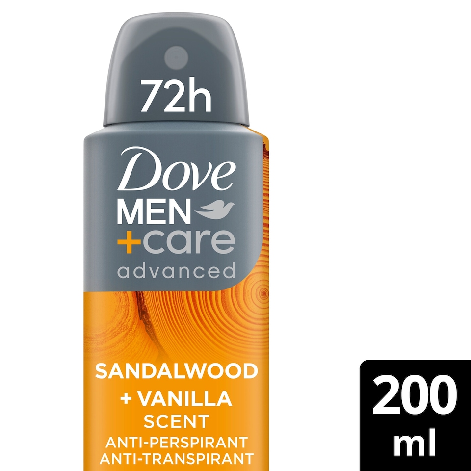 image 1 of Dove Men+ Care Advanced 72H Sandalwood & Vanilla Scent Anti-perspirant 200ml