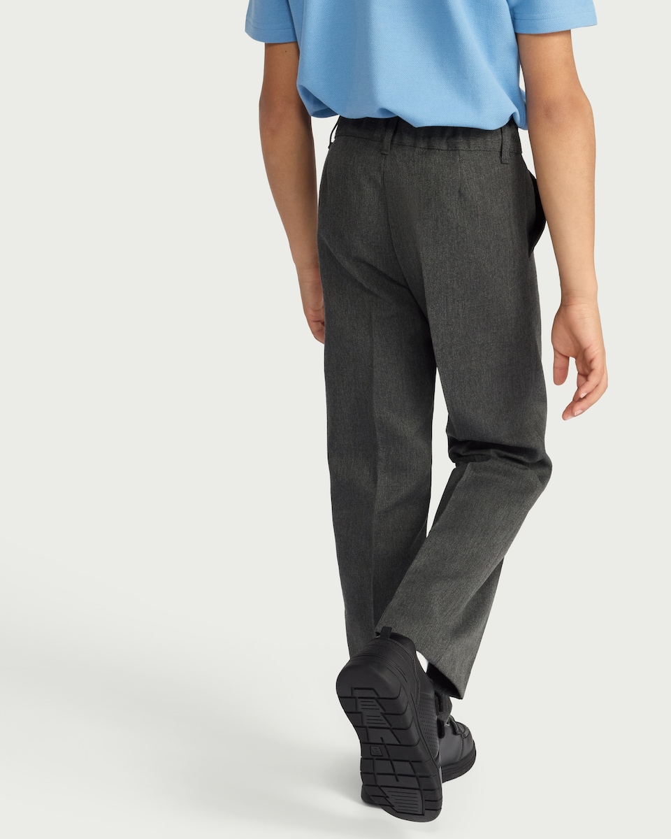 image 1 of F&F School Boys 2-Pack Regular Fit Trousers in Grey