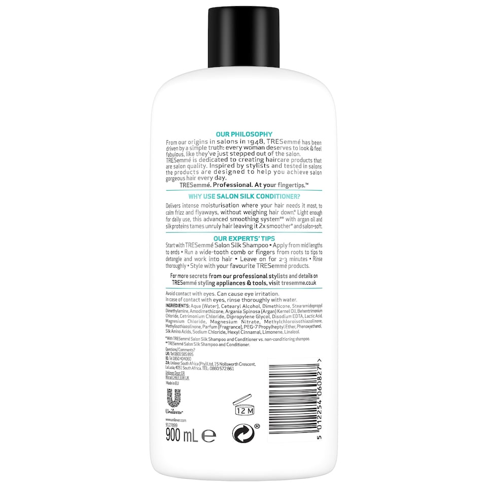 image 1 of Tresemme Smooth Salon Silk Conditioner 900Ml