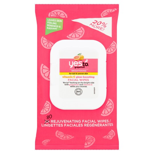 Yes To Grapefruit Rejuvenating Face Wipes 30 Tesco Groceries