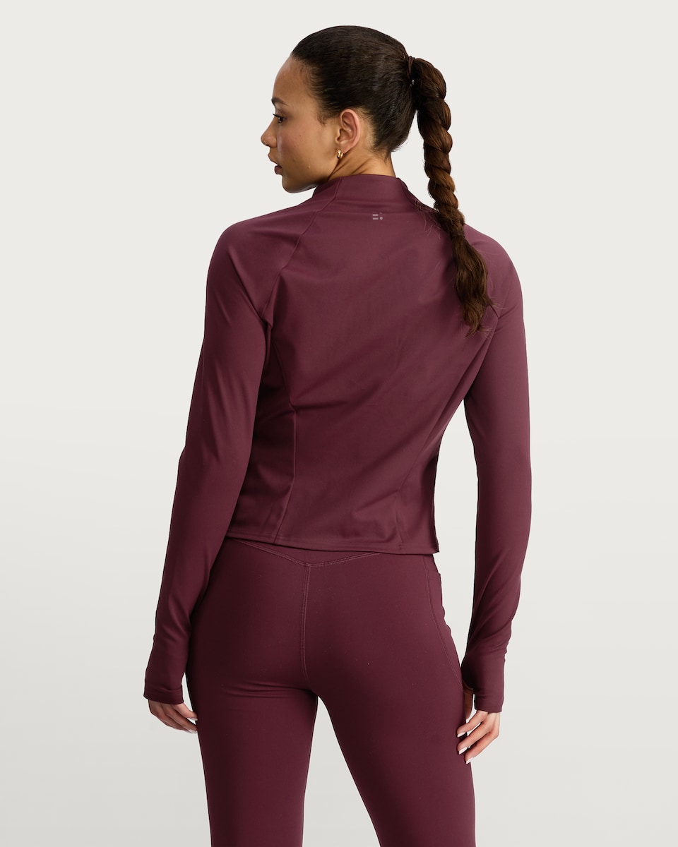 image 1 of F&F Active Soft Touch Zip Through Jacket in Berry