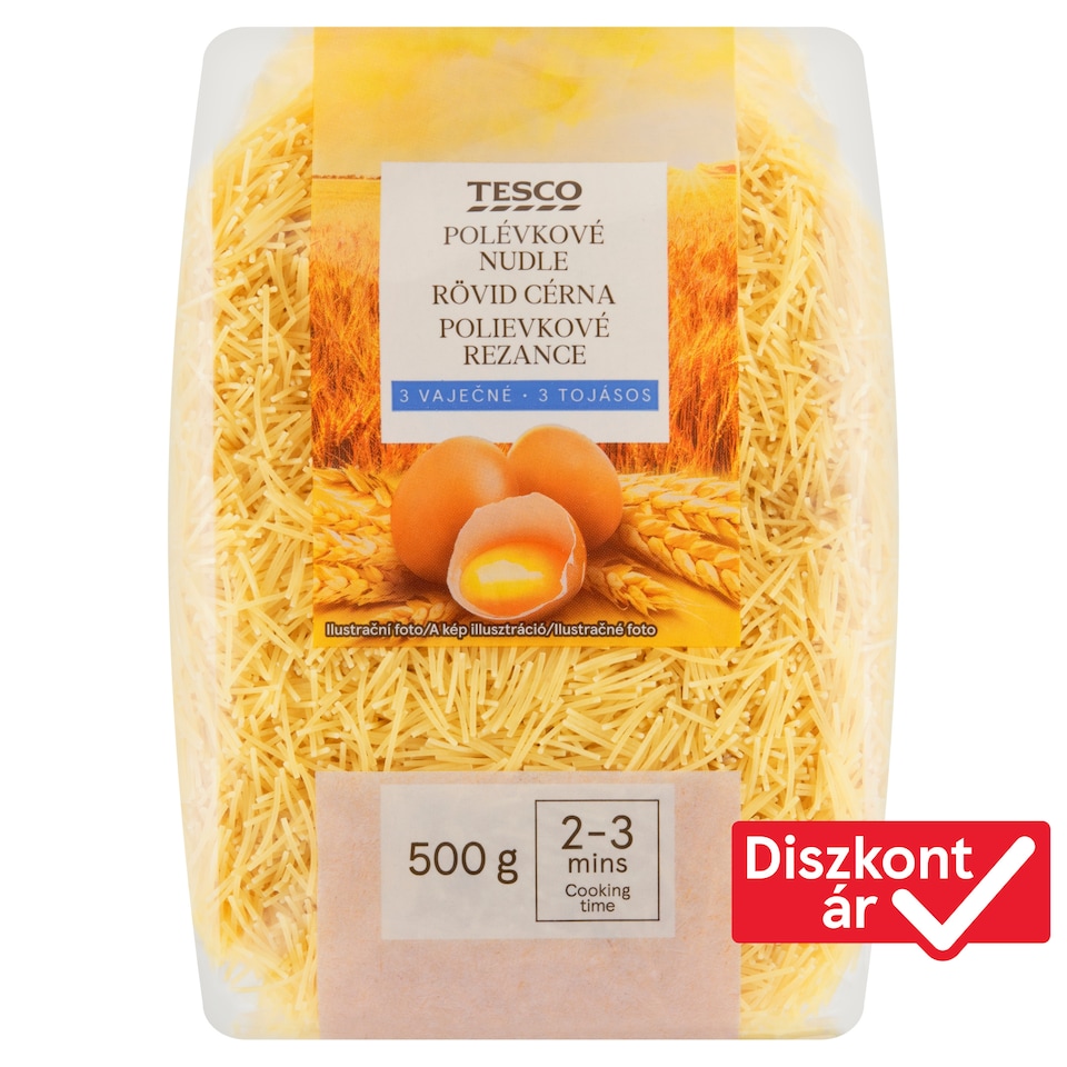 Tesco 3 tojásos rövid cérna durum száraztészta 500 g