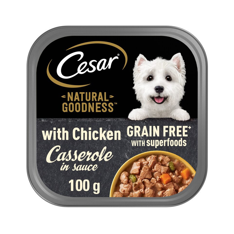image 1 of Cesar Natural Goodness Wet Dog Food Trays Chicken in Sauce 100g