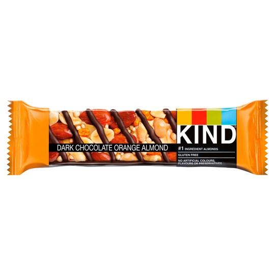 Kind Dark Chocolate Orange Almond Bar 40G Tesco Groceries