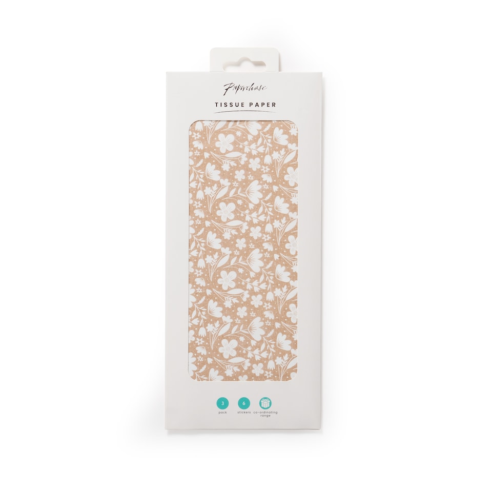 image 1 of Paperchase ReKrafted 3 Pack Tissue Paper & Stickers