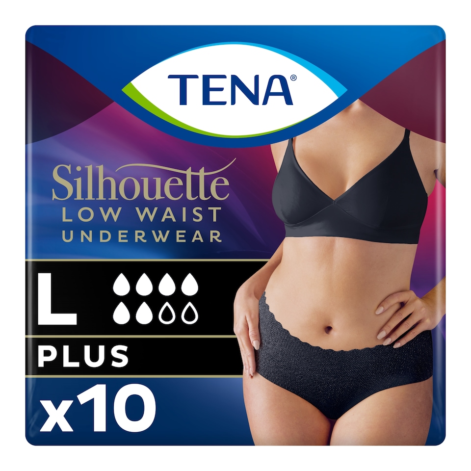 image 1 of TENA Silhouette Incontinence Pants Black Large 10 Pack