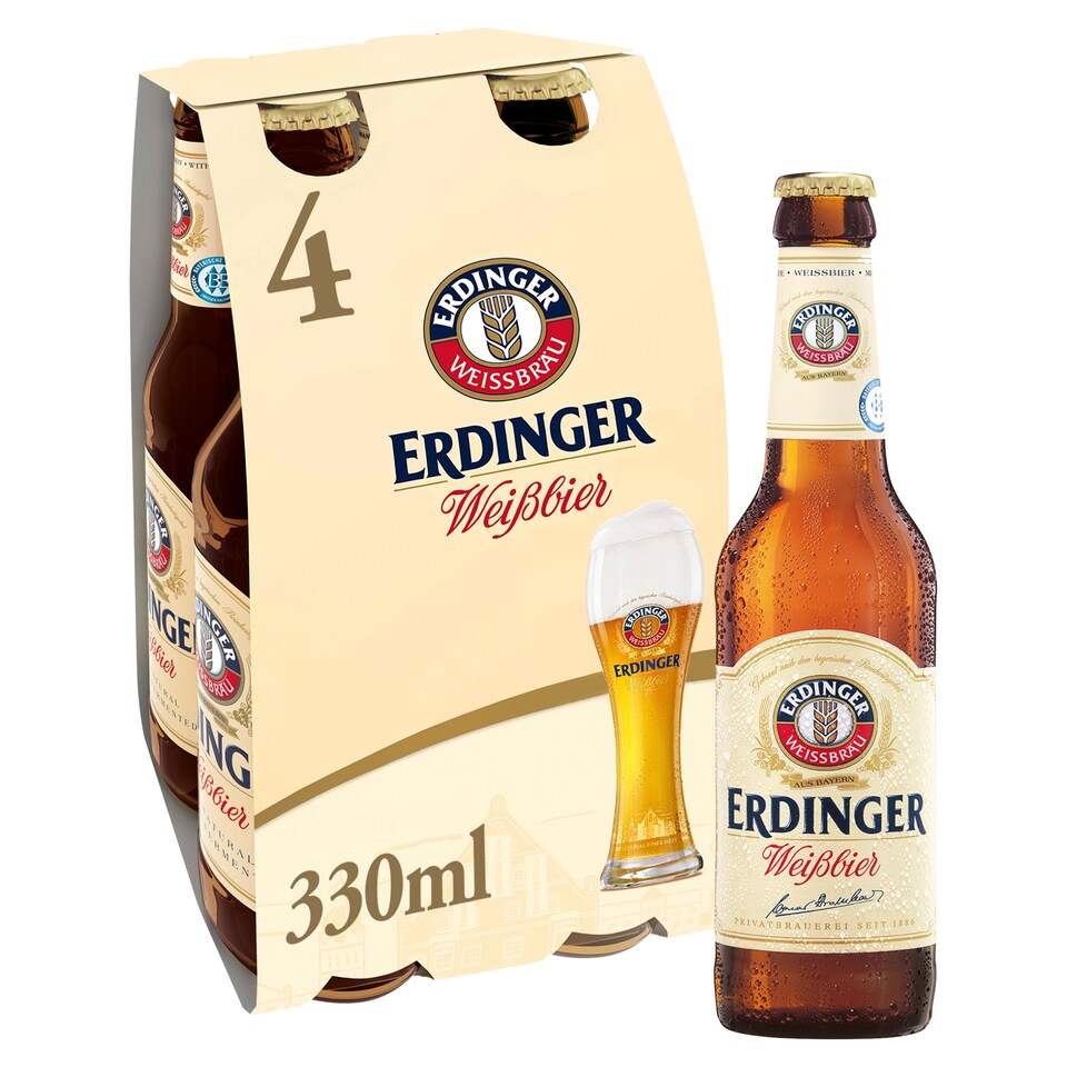 image 1 of Erdinger Weissbier Wheat Beer Bottle 4x330ml