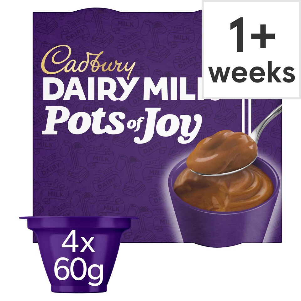 Cadbury Dairy Milk Pots Of Joy Chocolate Dessert 4X60g Tesco Groceries