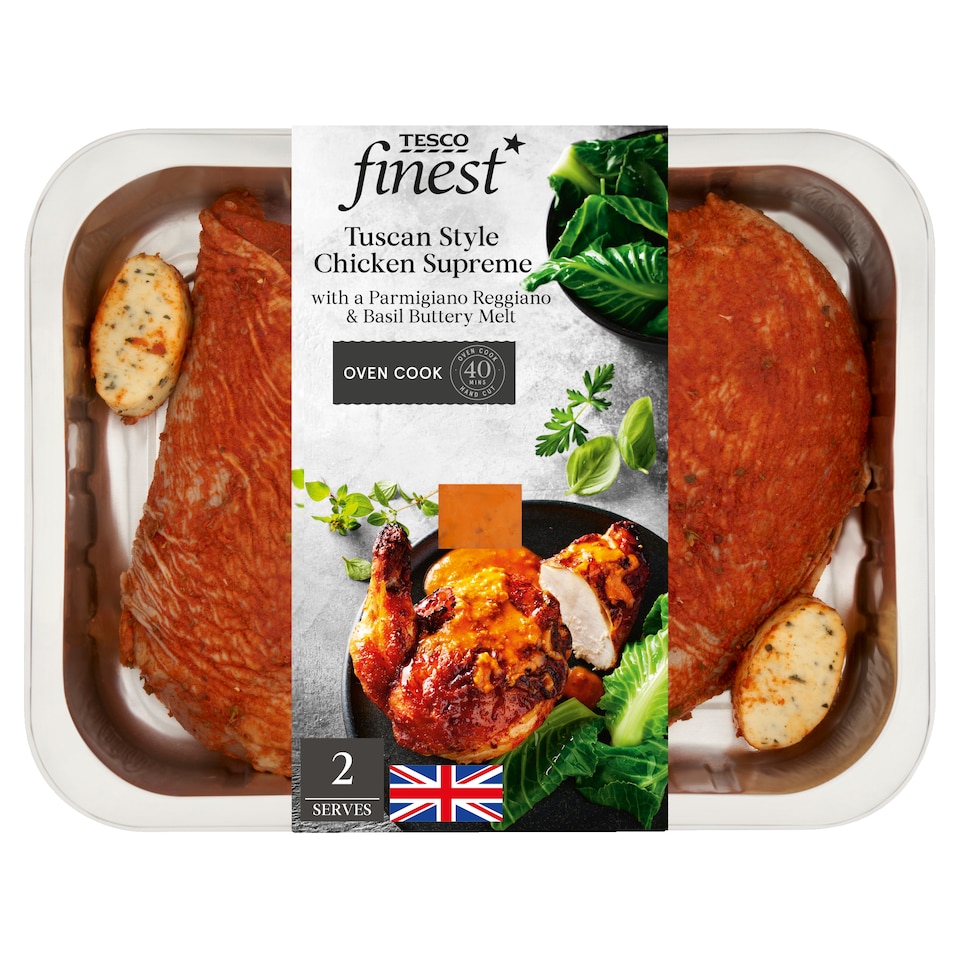 Tesco Finest Tuscan Style Chicken Supreme with a Parmigiano Reggiano & Basil Buttery Melt 648g