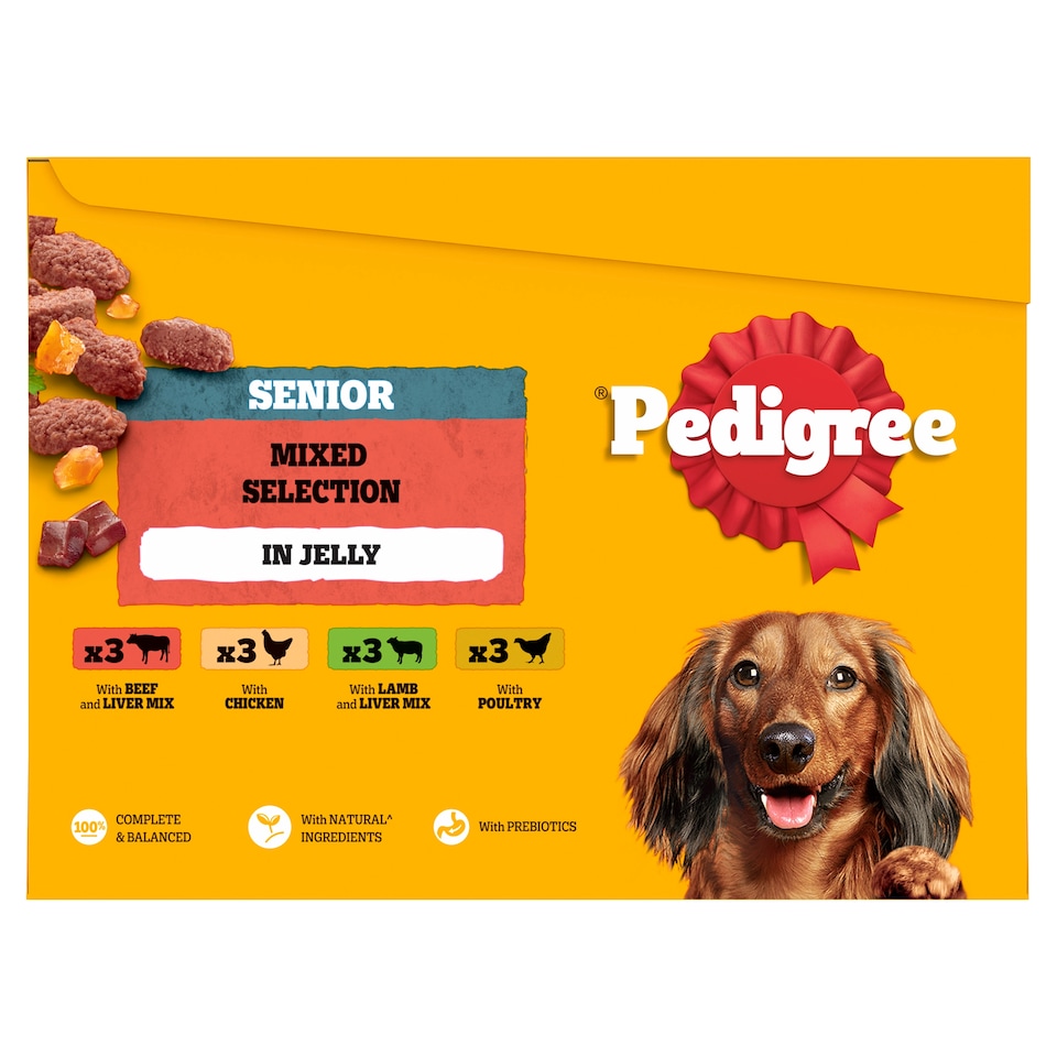 Pedigree Senior Mixed Selection In Jelly Dog Food 12x100g