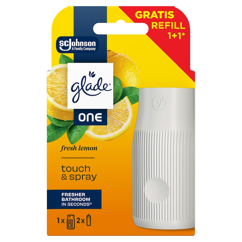 Glade One Fresh Lemon Touch & Spray koncentrált aeroszolos légfrissítő készülék 2 x 10 ml (20 ml)