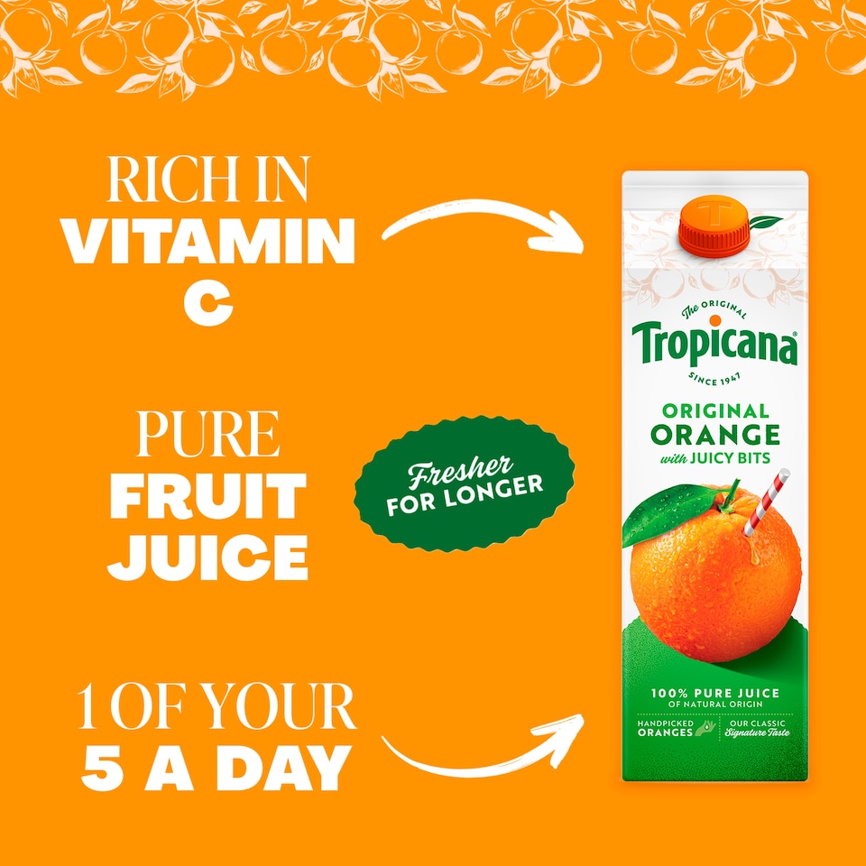 image 1 of Tropicana Original Orange Juice with Juicy Bits 850ml