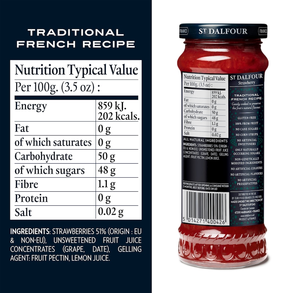 image 1 of St Dalfour Strawberry Fruit Spread 284G