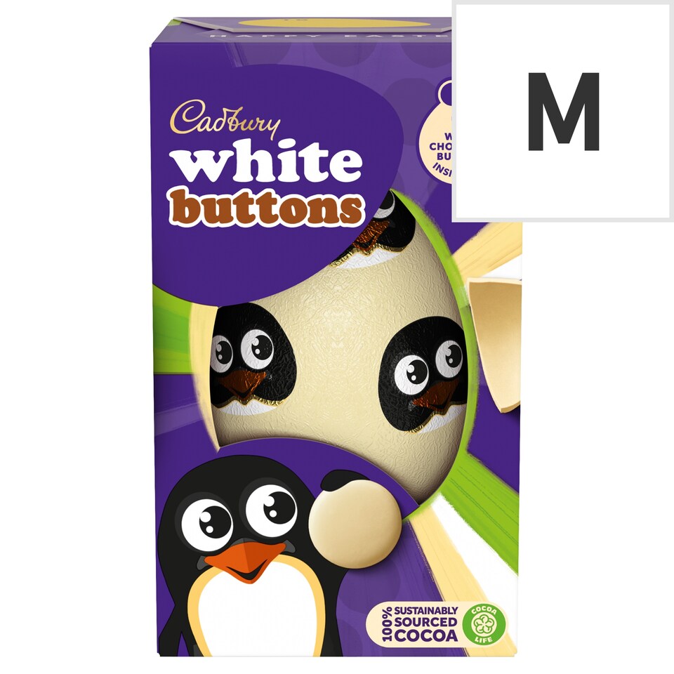 image 1 of Cadbury Easter Egg White Chocolate And Buttons 98G
