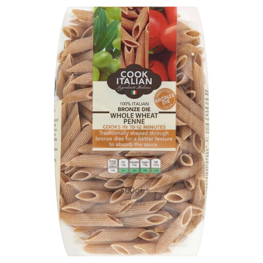 Cook Italian Bronzew/Wheat Penne Pasta 500G Tesco Groceries