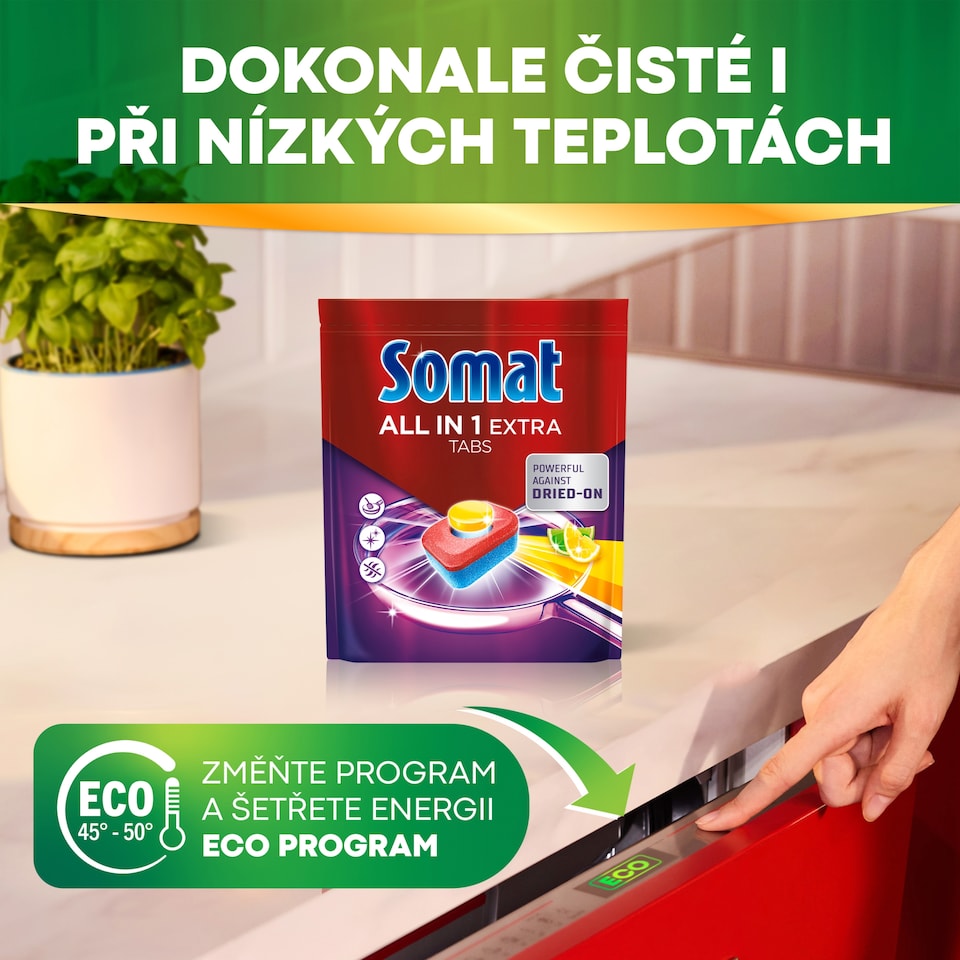 Obrázek 1 pro produkt Somat All in 1 Extra Lemon & Lime přípravek na mytí nádobí v myčce 85 ks 1411g