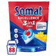 image 1 of Somat Excellence 3in1 Lemon Fresh Dishwasher Tablets 88 pcs 1592.8 g