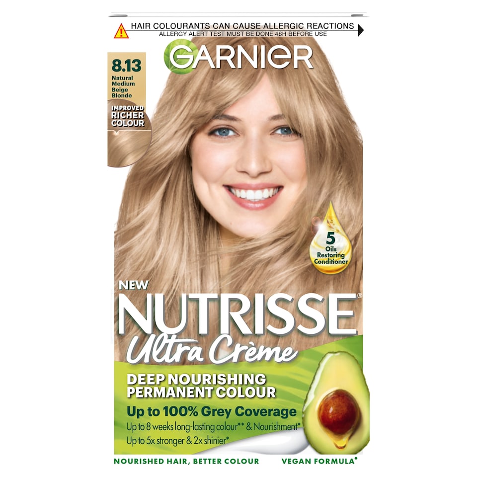 image 1 of Garnier Nutrisse 8.13 Natural Medium Beige Blonde Permanent Hair Dye