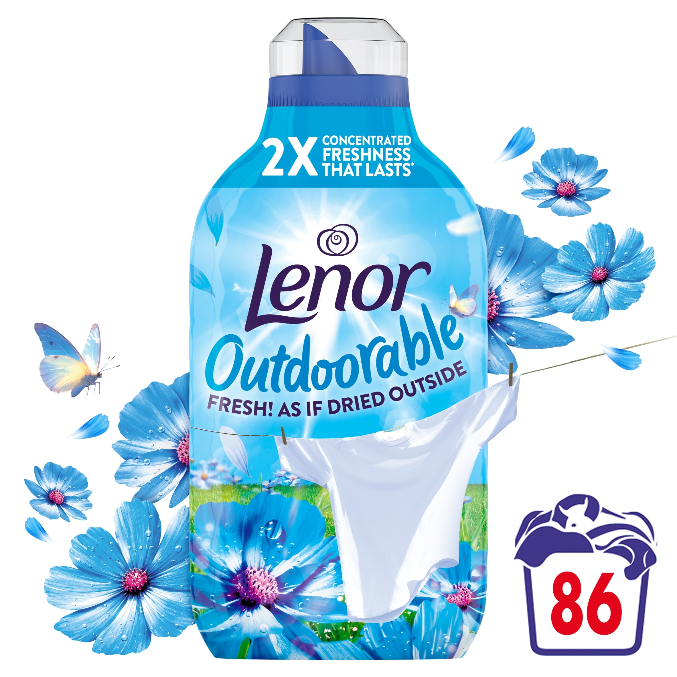 Lenor Outdoorable Fabric Conditioner Spring Awakening 86 Washes 1.204l