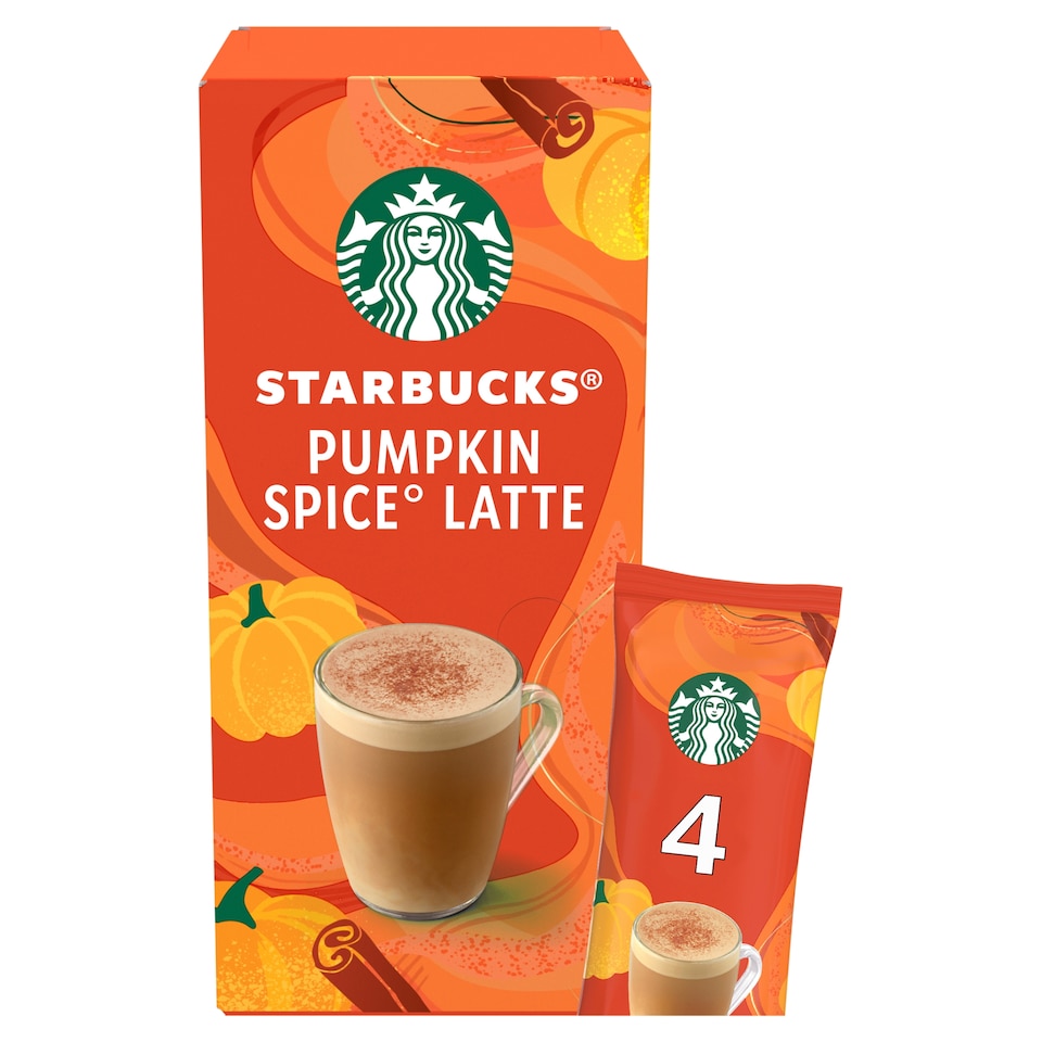 image 1 of Starbucks Limited Edition Pumpkin Spice Latte Creamy & Spiced 4 sachets 96g.