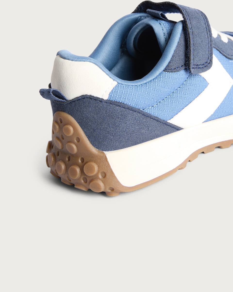 image 1 of F&F Boys Retro-Inspired Touch Strap Fastening Trainers in Blue