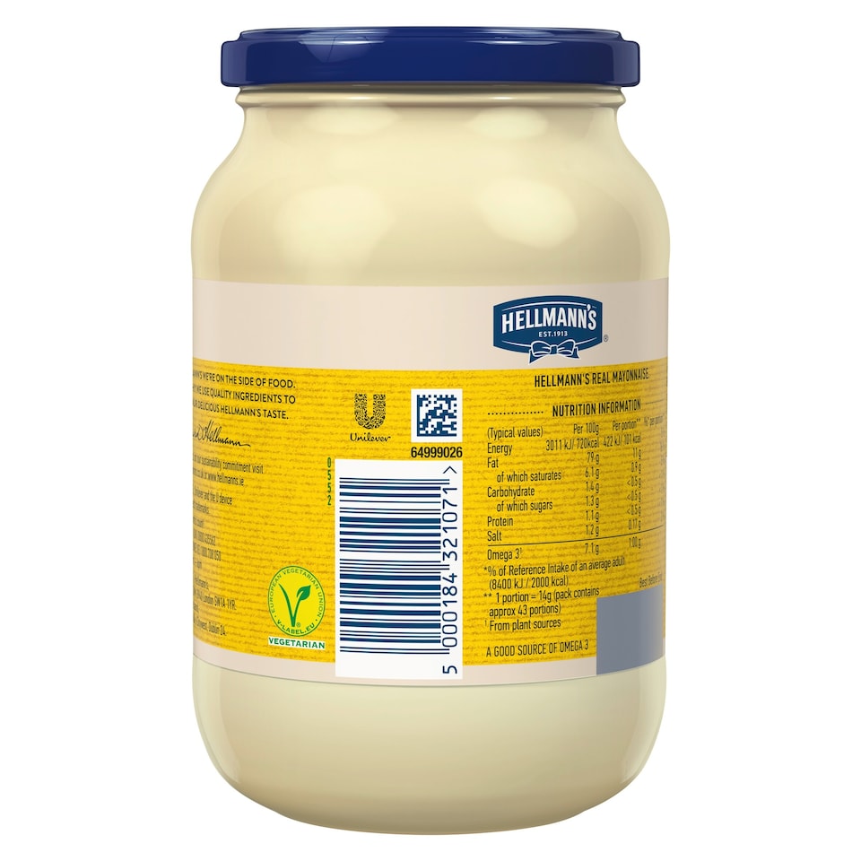 image 1 of Hellmann's Real Mayonnaise Jar 600g