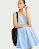 image 2 of F&F Pure Cotton Scoop Neck Dress in Blue