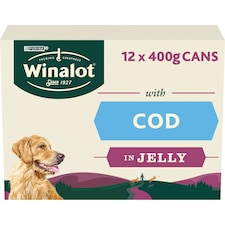 Winalot Adult Dog Food with Cod in Jelly 12 x 400g