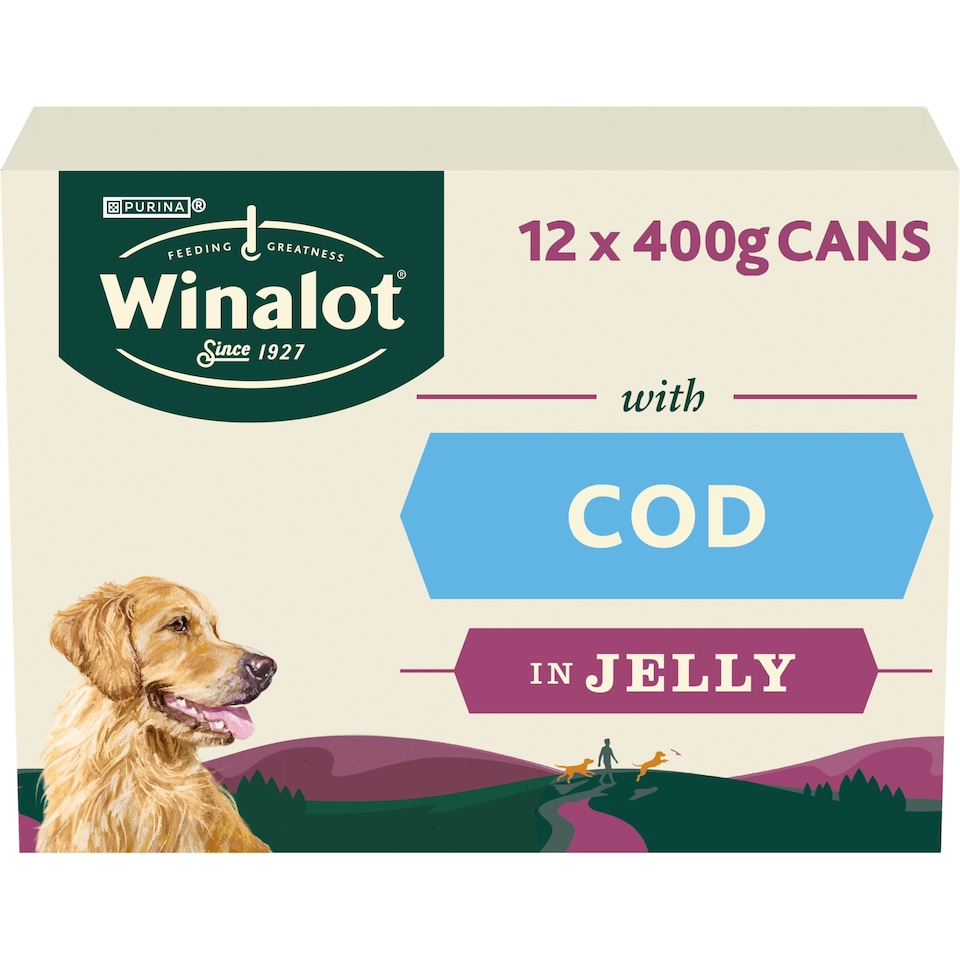 image 1 of Winalot Adult Dog Food with Cod in Jelly 12 x 400g