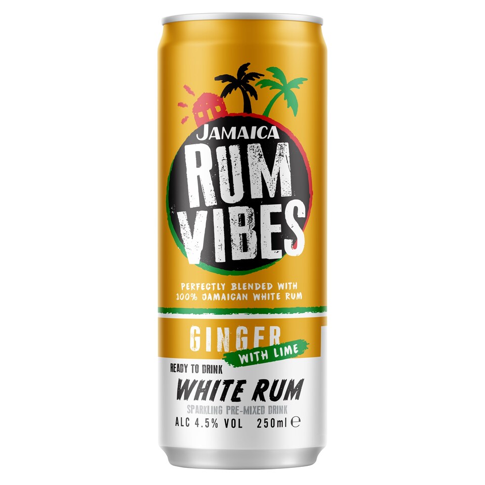 Jamaica Rum Vibes White Rum - Ginger with Lime 250ml