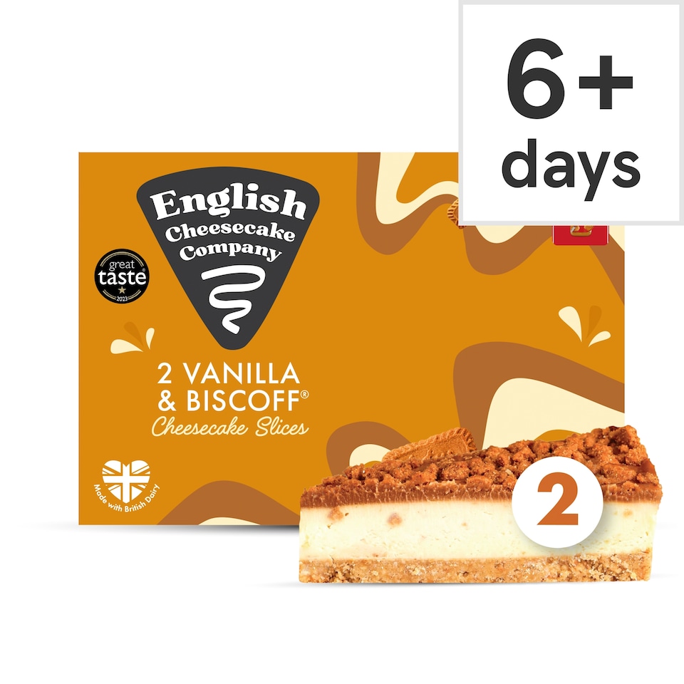 English Cheesecake Company 2 Vanilla & Biscoff Cheesecake Slices 180g