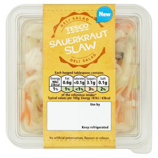 Tesco Sauerkraut Slaw 250G Tesco Groceries