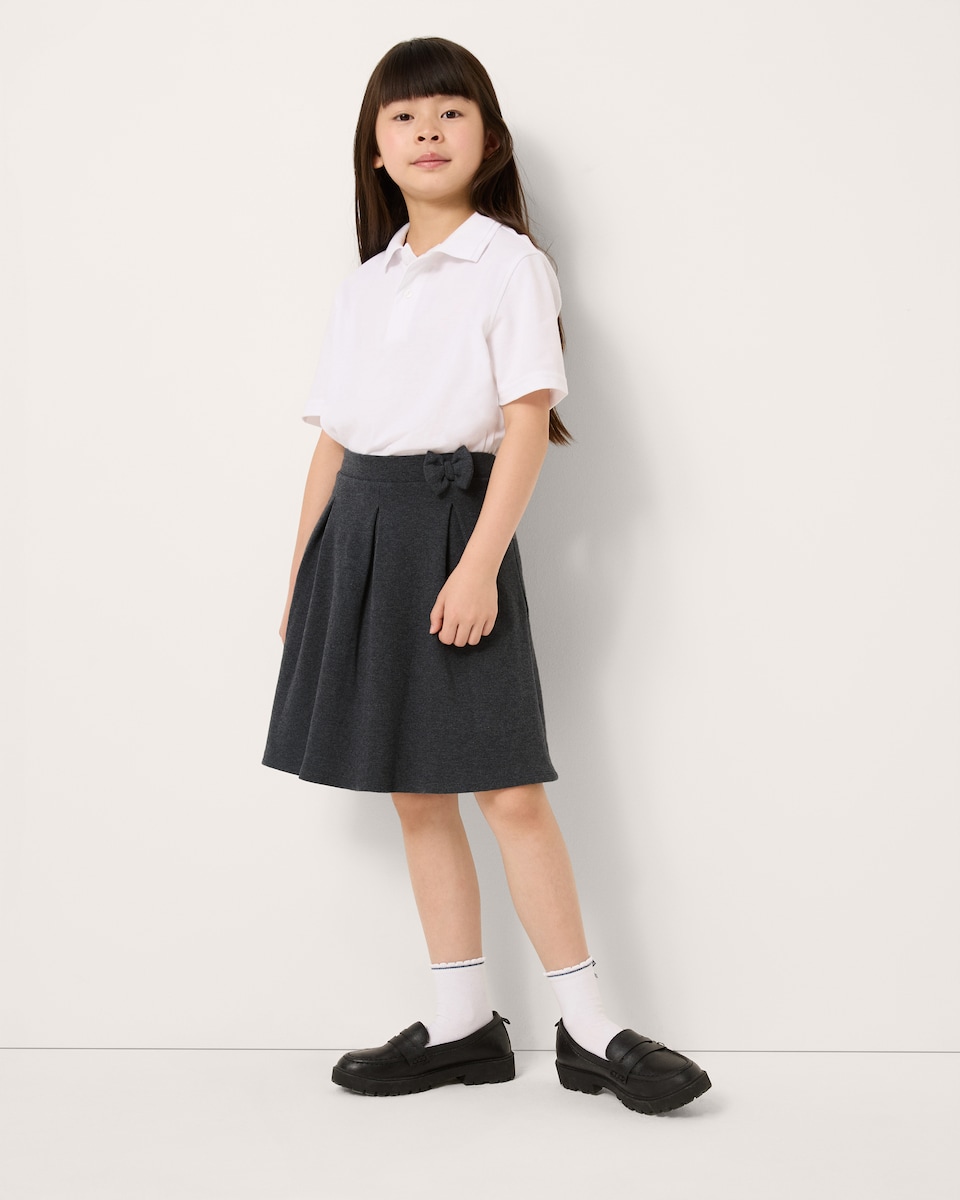 image 1 of F&F School Girls Pleated Bow Skirt in Grey