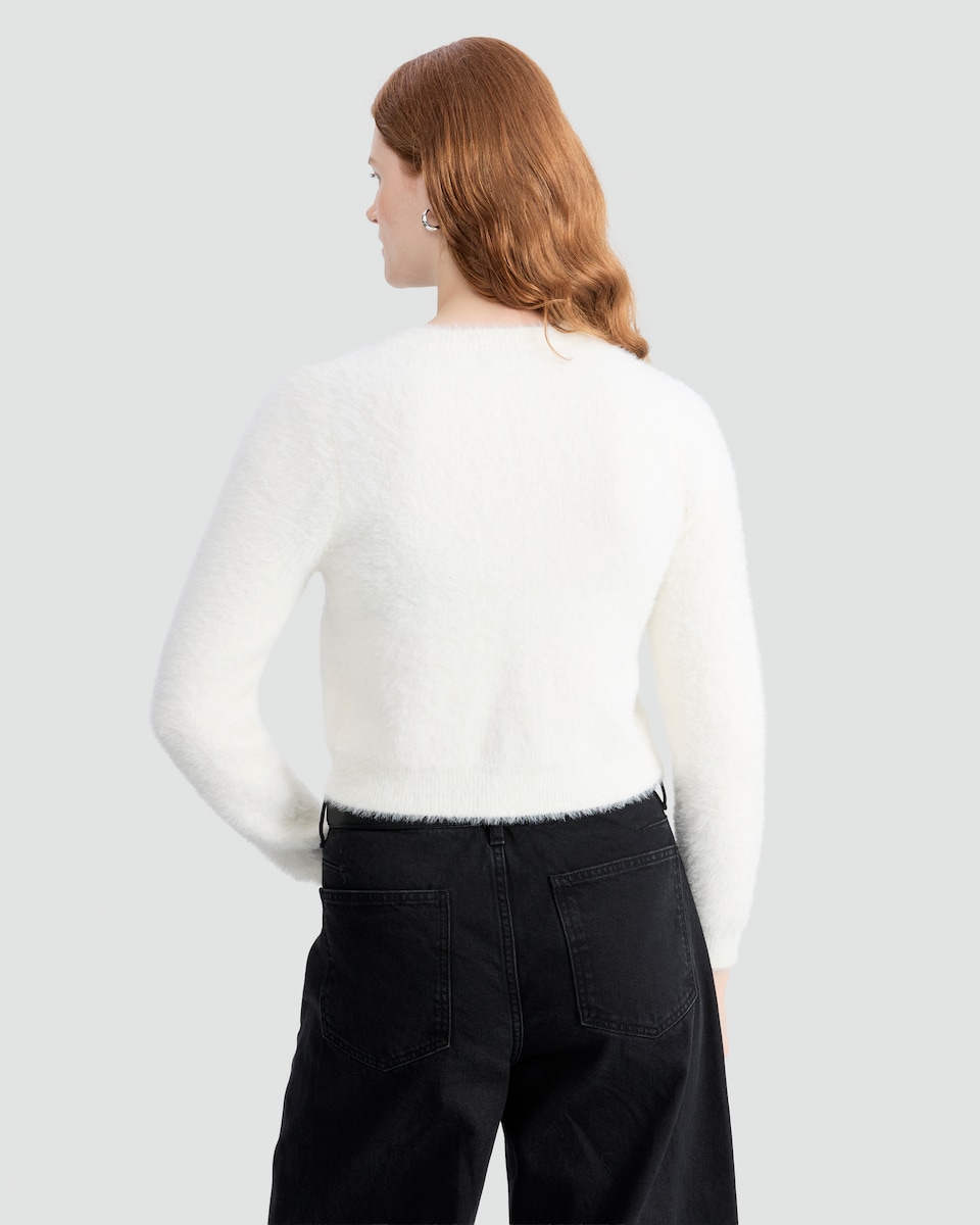 image 1 of F&F Textured Pocket Front Button Up Cardigan in Cream