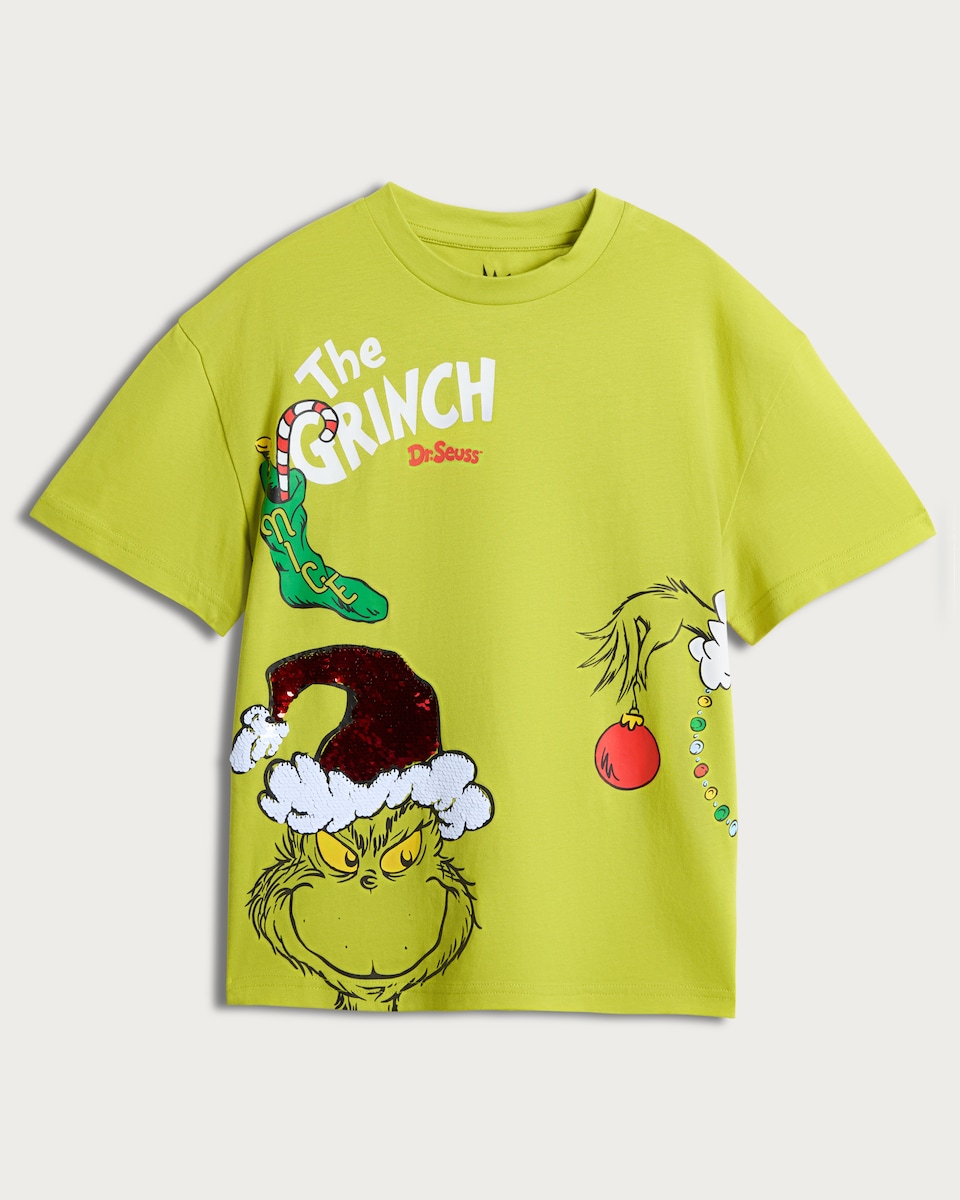 image 1 of The Grinch Christmas T-Shirt in Green