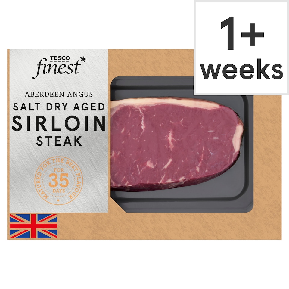 Tesco Finest AA Salt Dry Aged Beef Sirloin Steak 350g