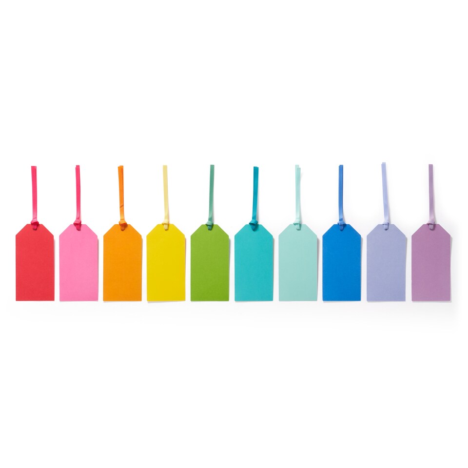 image 1 of Paperchase Rainbow 10 Pack Gift Tags