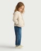 image 1 of F&F Girls Quilted Bow Front Jacket in Cream