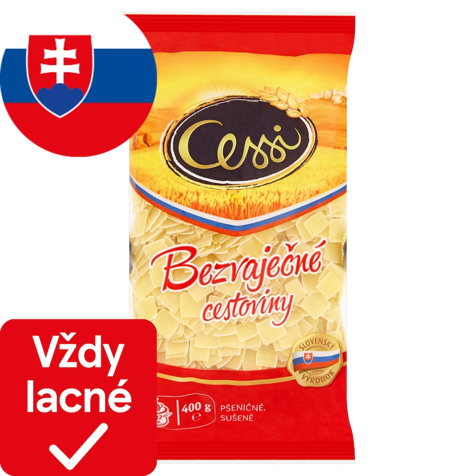 Cessi Bezvaječné cestoviny pšeničné, sušené fliačky 400 g